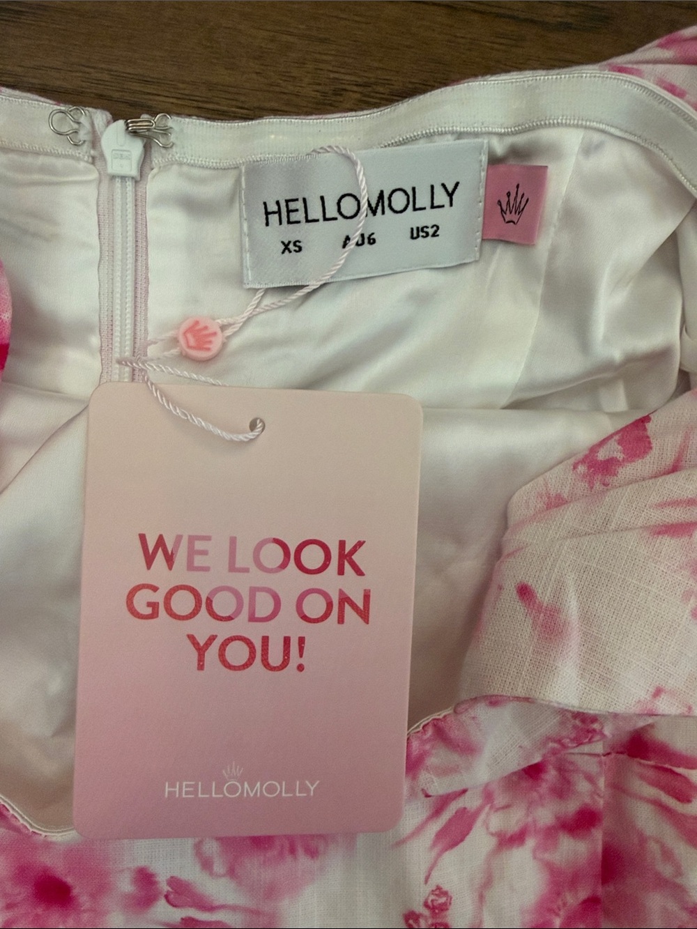 Hello Molly Bloom Studio XS Pink Floral Mini ruffle dress - Picture 3 of 8